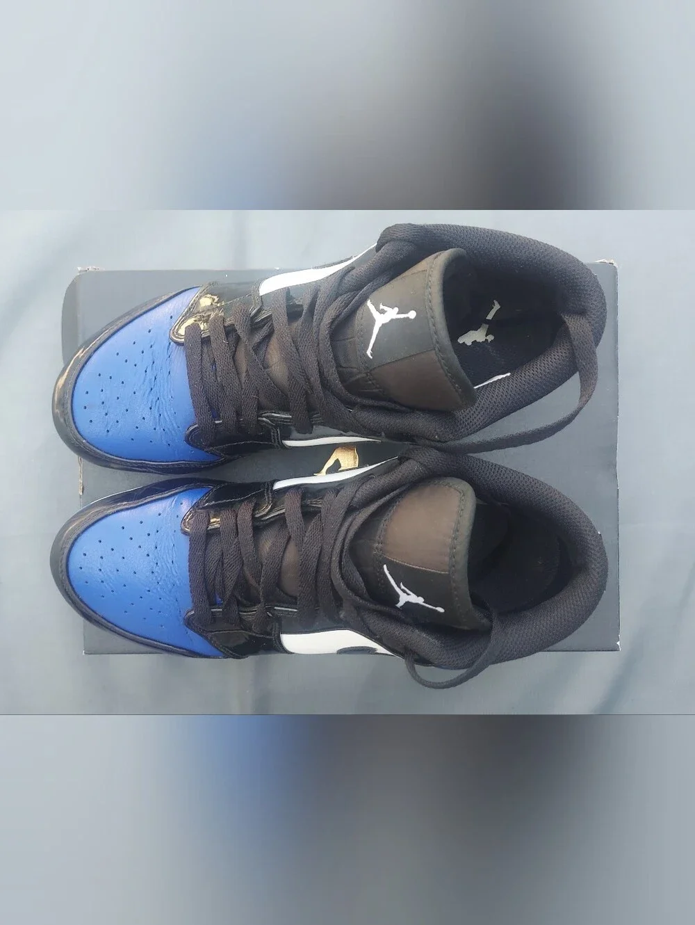 Air Jordan 1 Low TD Men’s Athletic Cleats in Blue, Black & White